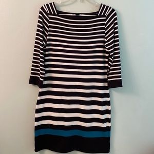 WHBM black / white stripes dress